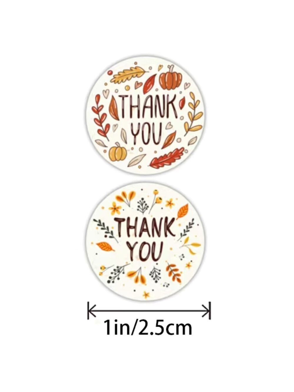 500 Thank You Fall Leaves 1” Round Stickers PRICE IS FIRM - Picture 2 of 3